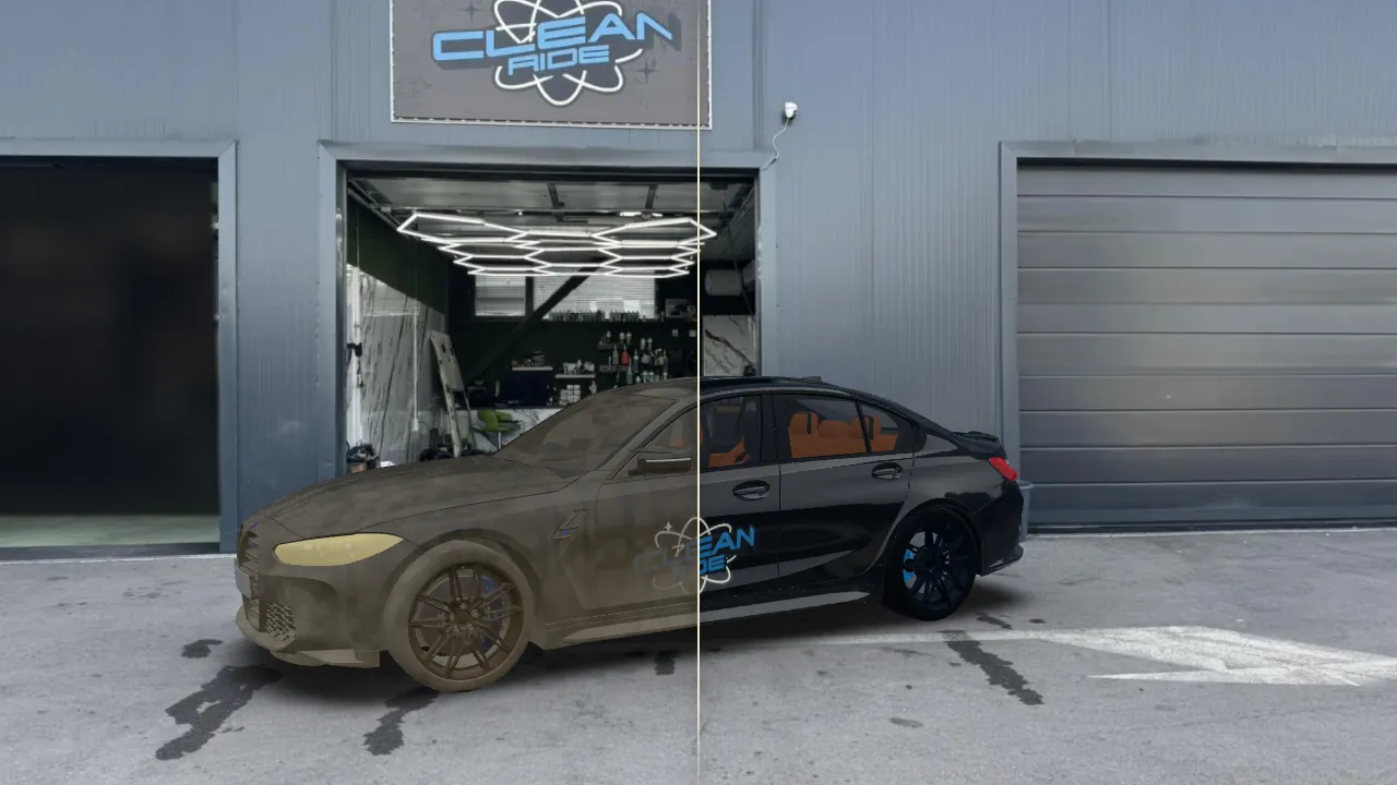 Детайлинг: 3D визуализация на автомобил пред студио Clean Ride